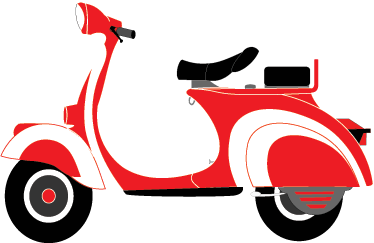 sticker scooter vespa rouge 5555